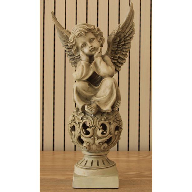 FIGURA, OKRASNA ANGEL BETON BARVA VIŠ 37 CM