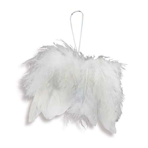 OKRASEK ZA JELKO R+W ANGELSKA KRILA IZ PERJA 11 CM 2 KOSA