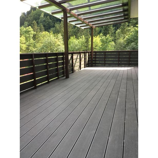 WPC DESKA ZA TERASO ANTRACIT 2200X150X25 MM OZKO/ŠIROKO REBRANA