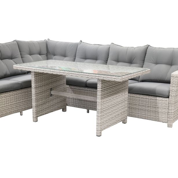 GARNITURA UMETNI RATAN BIVA AREZZO 2-DELNA, SIVA MIZA+KLOP