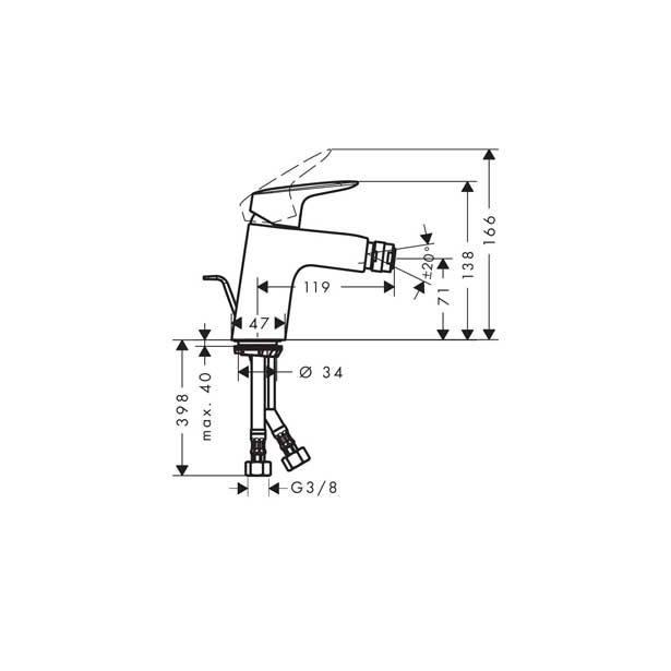 HANSGROHE MYCUBE PIPA ZA BIDE