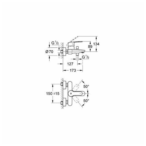GROHE ENOROČNA ARMATURA ZA KAD EUROSTYLE COSMOPOLITAN