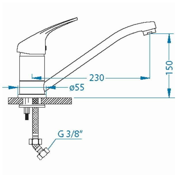 ARMATURA ZA KORITO ALVEUS AM 50 G55-BEIGE