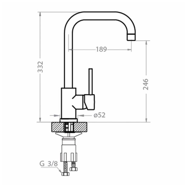 ARMATURA ZA KORITO ALVEUS STOJEČA 2 CEVI, OZ CHR