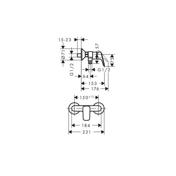 PIPA ZA TUŠ HANSGROHE MYCUBE