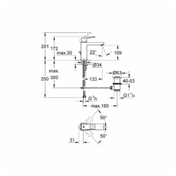 PIPA ZA UMIVALNIK GROHE EUROCUBE M