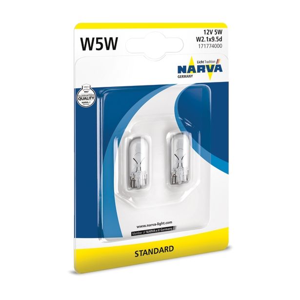 AVTOMOBILSKA ŽARNICA NARVA POMOŽNA W5W 12V 5W W2.1X9.5D