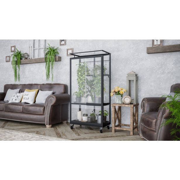 BALKONSKI RASTLINJAK VITAVIA POLIS 350 ESG, ČRNA KOLESA