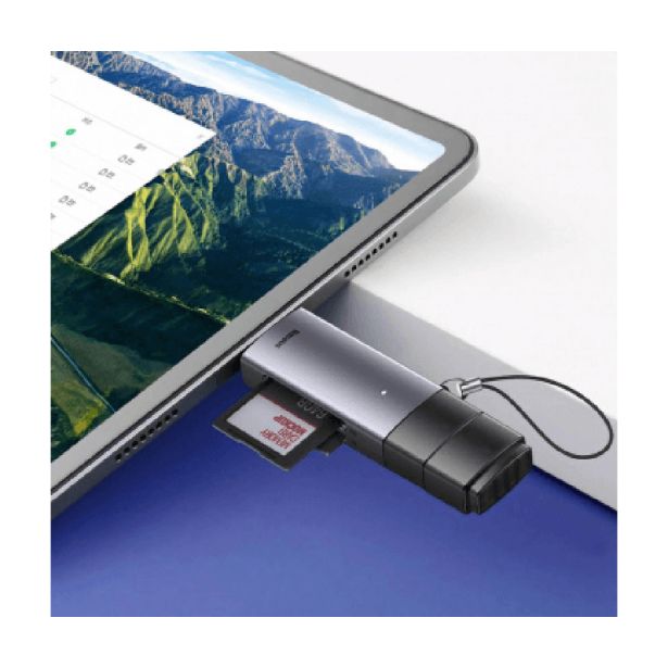 BASEUS ČITALEC SD / MICRO SD / MMC / M2 KARTIC KLJUČEK USB-A IN USB TYPE C