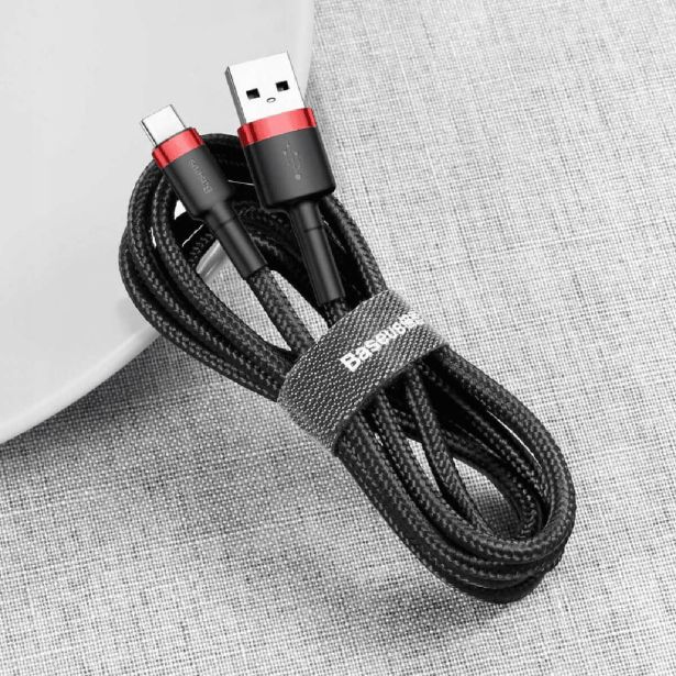 BASEUS PODATKOVNI POLNILNI KABEL CATKLF-C91 TYPE C 2A 2M - ČRNO RDEČ