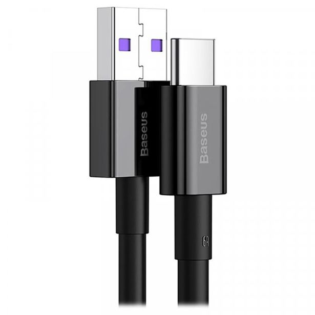 BASEUS POLNILNI KABEL CATYS-01 SUPERIOR QUICK CHARGE TYPE C 66W 1M - ČRN