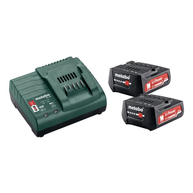BATERIJE IN POLNILNIKI METABO BASIC SET 12V 2 X 2.0 AH