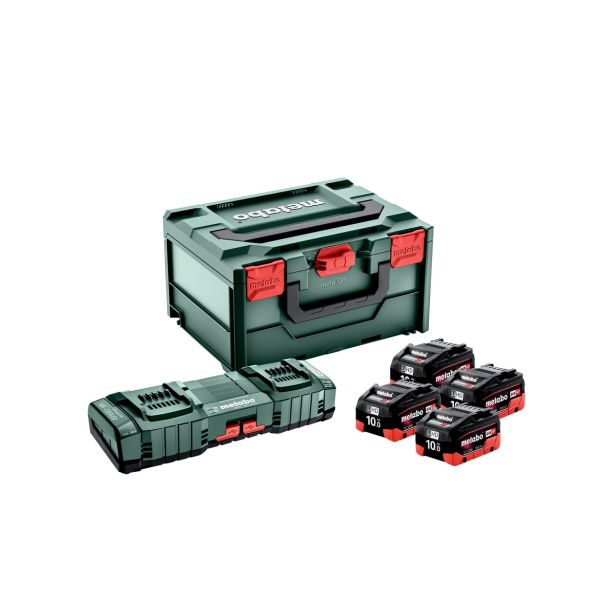 BATERIJE IN POLNILNIKI METABO BASIC SET LIHD 4X10.0 AH