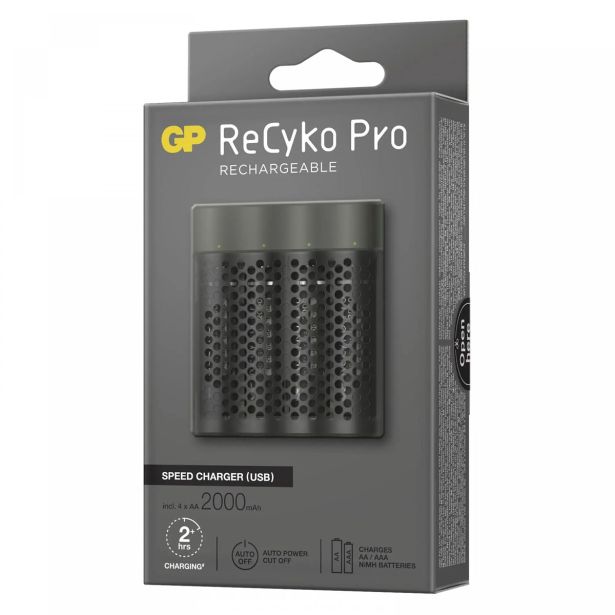 BATERIJSKI POLNILNIK EMOS GP M451 + 4X AA REC PRO