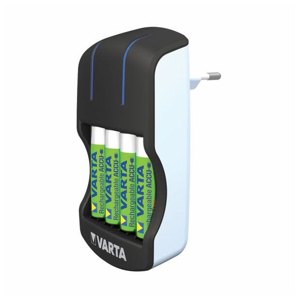 BATERIJSKI POLNILNIK VARTA PLUG CHARGER + 4X AA R2U 2100MAH