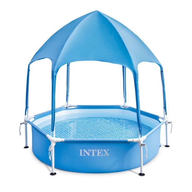 OTROŠKI BAZEN INTEX METAL FRAME 183X38 CM Z BALDAHINOM