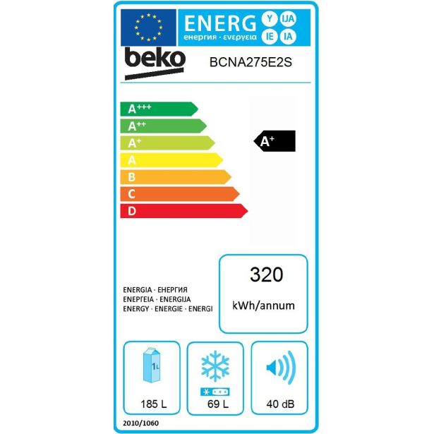 HLADILNIK IN ZAMRZOVALNIK BEKO BCNA 275E2S