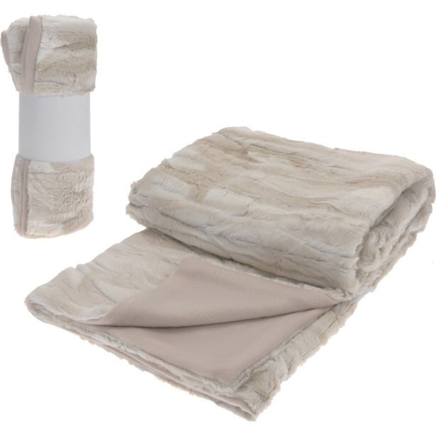 DEKORATIVNA ODEJA EH BELA 130X150 CM UMETNO KRZNO