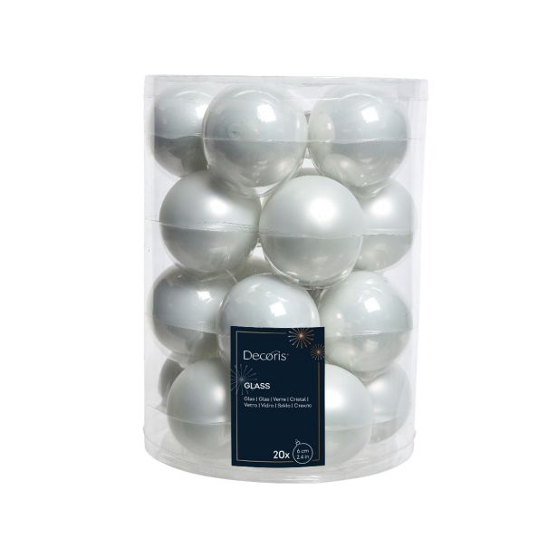 BELE STEKLENE BUNKE, 20 KOSOV, PREMER 60 MM