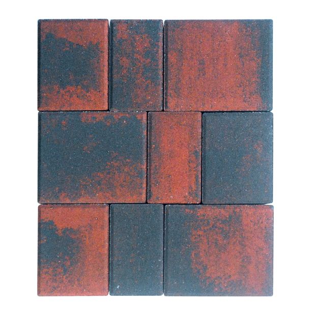 BETONSKI TLAKOVEC JARC BELVEDER OPEČNO RDEČ - ČRN