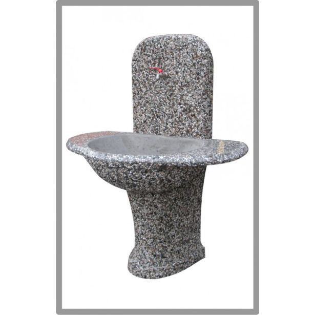 BETONSKI UMIVALNIK CEGRAM VRTNI GABER S POLICO, PRANO SIVO, ZADNJA STRAN PRANA, KORITO GLADKO