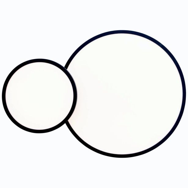 NADGRADNA STROP. SVETILKA BILITY 1X36W, ČRN ROB, EASY DIM, OKROGLA