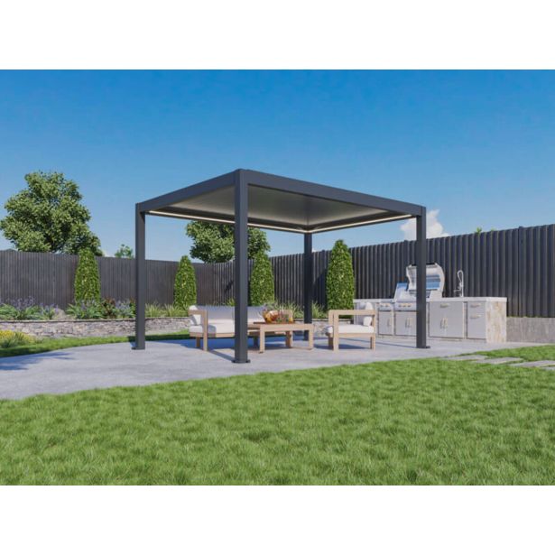BIOKLIMATSKA PERGOLA BELLANO 3.035 X 4.035 M TEMNO SIVA