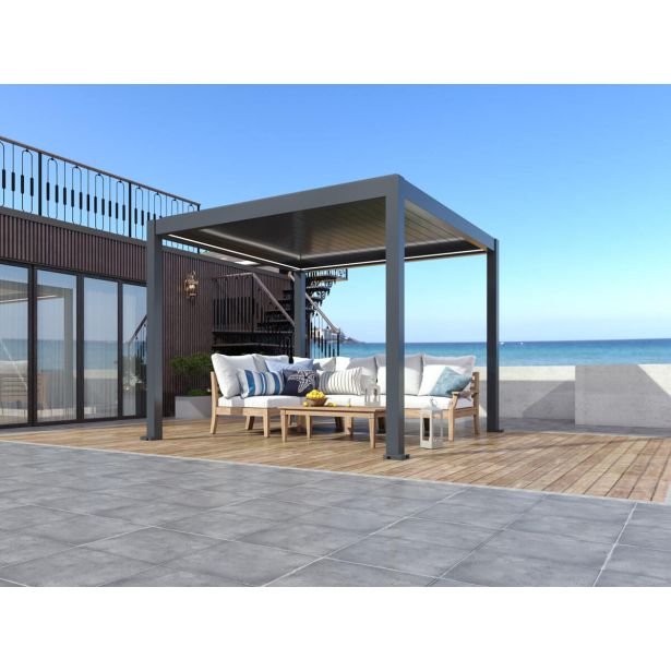 BIOKLIMATSKA PERGOLA BELLANO 3 X 3 M TEMNO SIVA