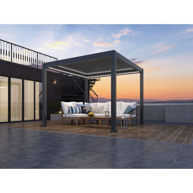 BIOKLIMATSKA PERGOLA BELLANO 3 X 3 M TEMNO SIVA
