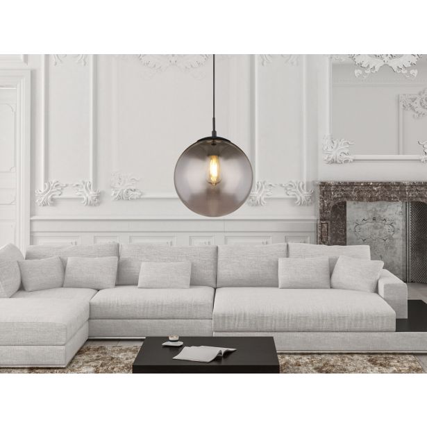 VISEČA SVETILKA BLAMA 1XE27 ČRNA / DIMLJENO STEKLO