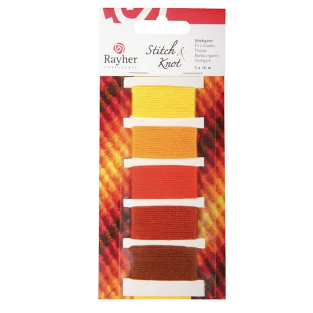 DODATKI, ORODJE ZA NAKIT RAYHER BOMBAŽNE VRVICE ORANŽNE, 5 BARV X 10M