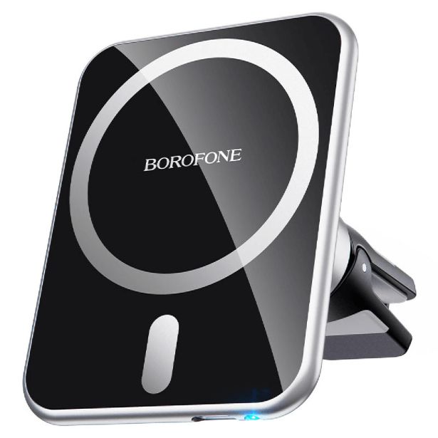 BOROFONE AVTONOSILEC BH43 (FAST CHARGE) 15W Z MAGSAFE TEHNOLOGIJO BREZŽIČNEGA POLNJENJA - SREBRN