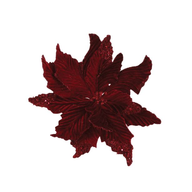 OKRASEK ZA JELKO HOUSE OF SEASONS BOŽIČNA ZVEZDA 35 CM TEMNO RDEČA KLIP