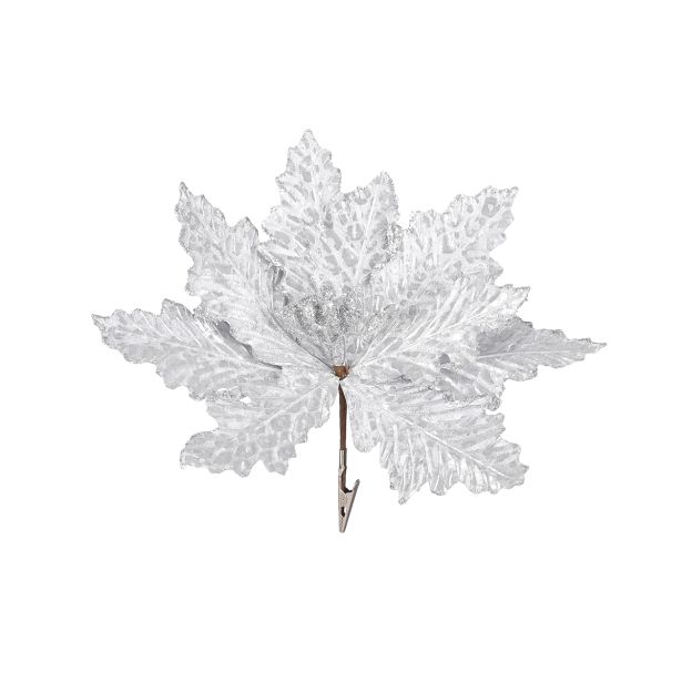 OKRASEK ZA NOVOLETNO JELKO - BOŽIČNA ZVEZVA NA SPONKI, SREBRNE BARVE