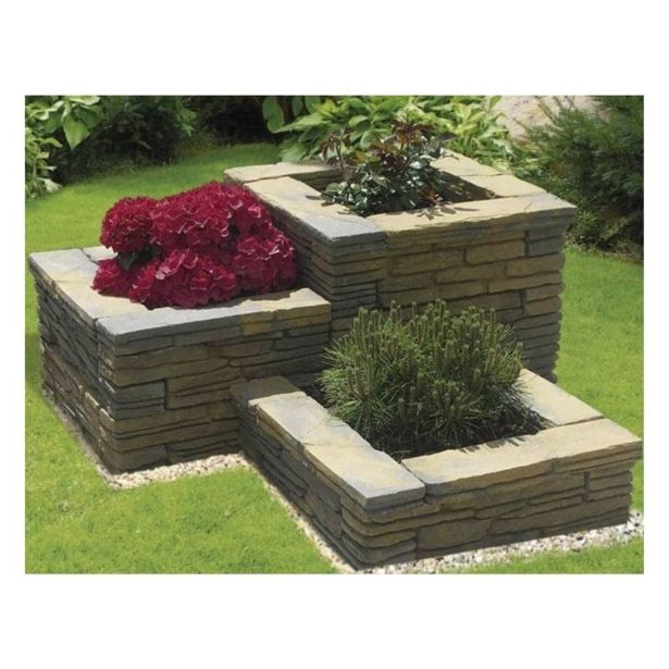 BETONSKI IZDELEK SEMMELROCK BRADSTONE CVETLIČ KORITO 106/117/46RUMENO SIVA MEL