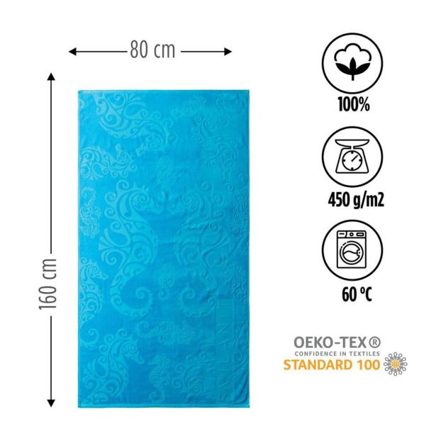 BRISAČA SVILANIT PLAŽNA SEAHORSE,80X160 MODRA