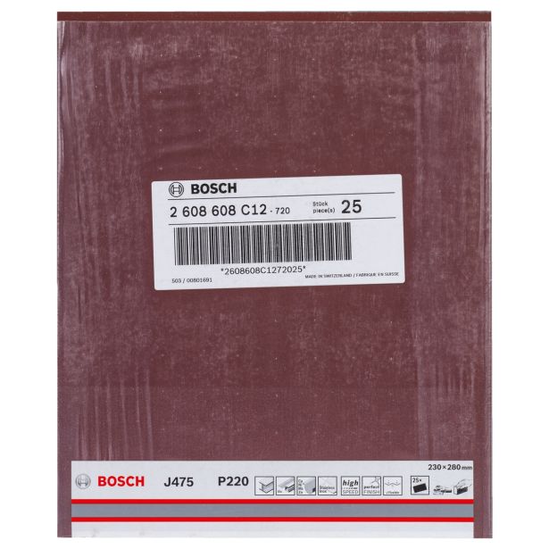 BRUSNI PAPIR FORMAT BOSCH 230X280 MM P220 J475 FLEKSIBILNO PLATNO