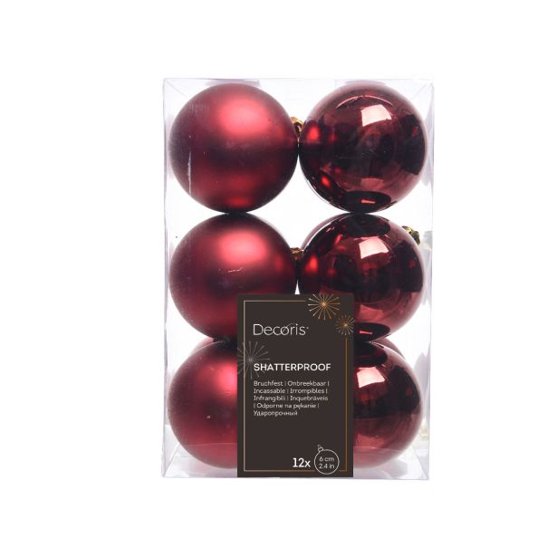BUNKA IZ UMETNE MASE DECORIS 6 CM, TEMNO RDEČA 12/1