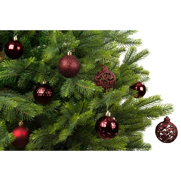BUNKA IZ UMETNE MASE DECORIS 6 CM, TEMNO RDEČA, MIX 37/1