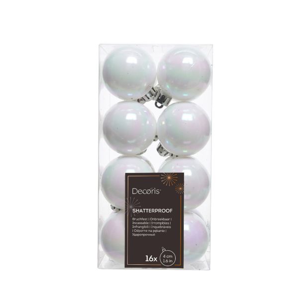 BUNKA IZ UMETNE MASE DECORIS BELE BARVE SIJOČA 16/1 FI 4 CM