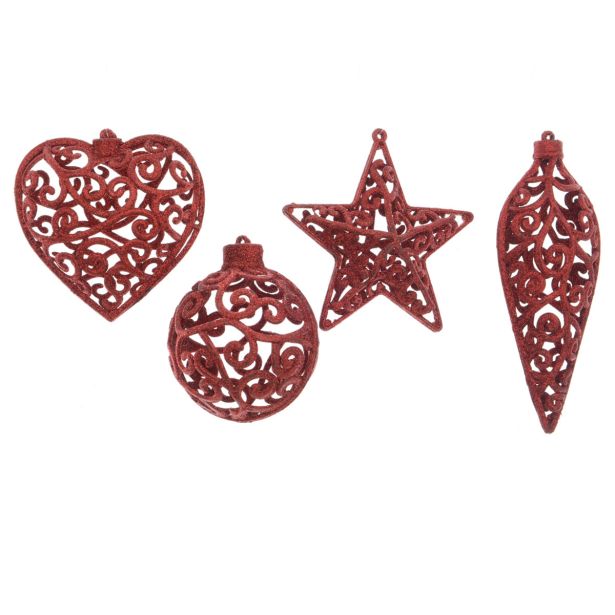 BUNKA IZ UMETNE MASE DECORIS FI 10 CM, RDEČA, VZOREC, SORTIRANO