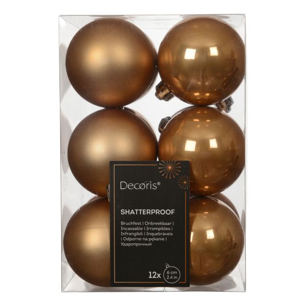 BUNKA IZ UMETNE MASE DECORIS FI 6 CM, KARAMELNA, 12/1 SIJOČA/MAT