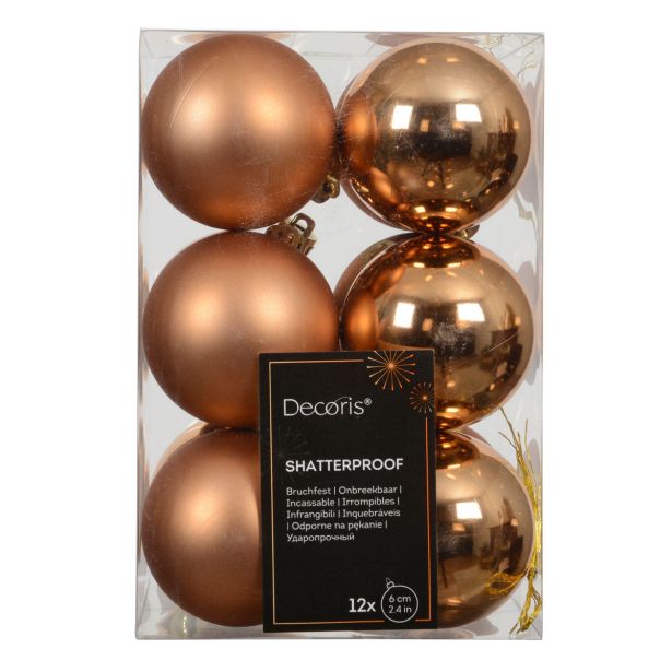 BUNKA IZ UMETNE MASE DECORIS FI 6 CM, RJAVA, 12/1 SIJOČA/MAT