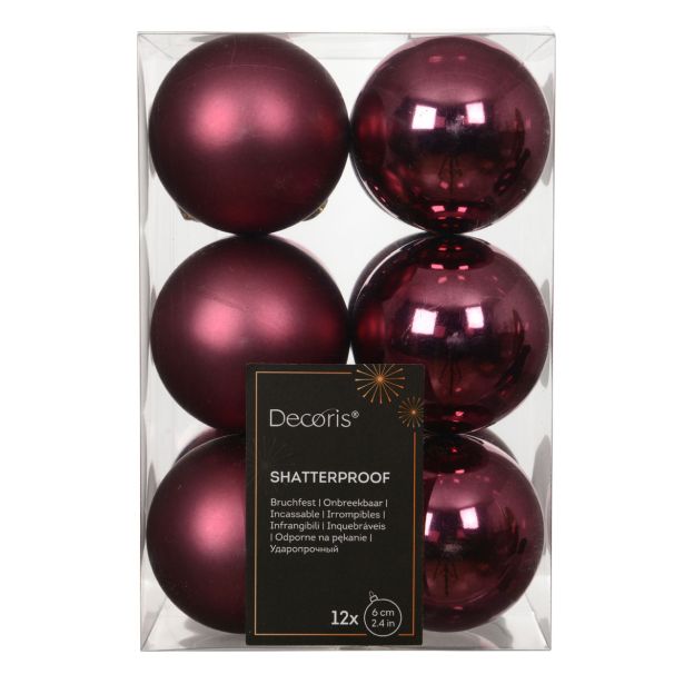 BUNKA IZ UMETNE MASE DECORIS FI 6 CM, TEMNO ROZA, 12/1 SIJOČA/MAT