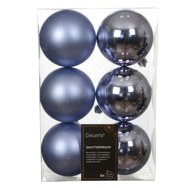 BUNKA IZ UMETNE MASE DECORIS FI 8 CM, MODRA, 6/1 SIJOČA/MAT