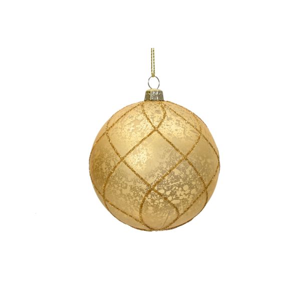 BUNKA IZ UMETNE MASE DECORIS FI 8 CM, SMARAGDNA/ZLATA VZOREC, SORTIRANO