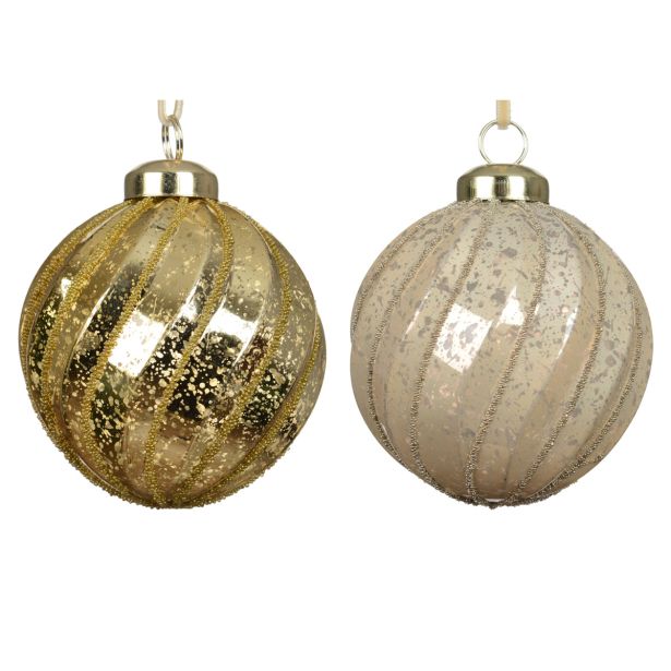 BUNKA IZ UMETNE MASE DECORIS FI 8 CM, ZLATA/BEŽ VZOREC, SORTIRANO