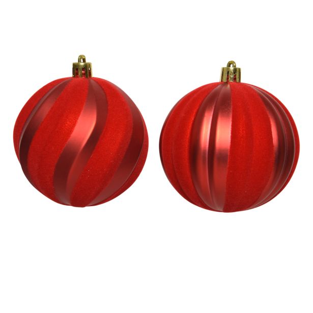 BUNKA IZ UMETNE MASE DECORIS RDEČA Z DEKORJEM FI 8 CM SORT