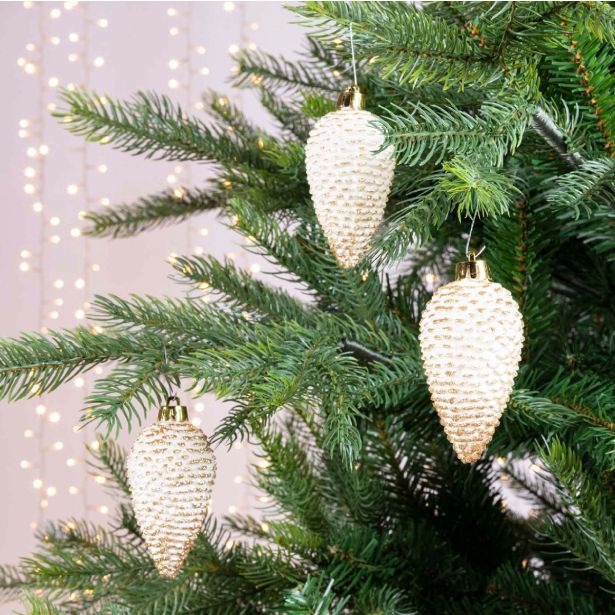 BUNKA IZ UMETNE MASE DECORIS STORŽ, 8 CM, BELO ZLAT 6/1