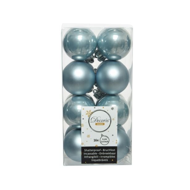 BUNKA IZ UMETNE MASE DECORIS SVETLO MODRA MAT/SIJOČA 16/1 FI 4 CM